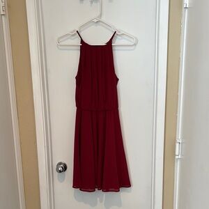 Miami Dark Red High Neck Mini Dress